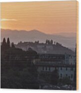 Tuscany Sunset In Florence Italy Wood Print