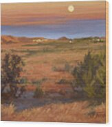 Twilight Moonrise, Valyermo Wood Print