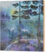Twin Pines Wood Print