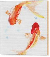 Two Goldfish Feng Shui Wood Print