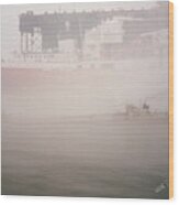 Two Harbors Fog Ship Ii Wood Print