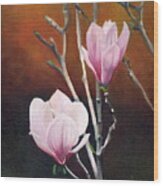 Two Magnolias Wood Print