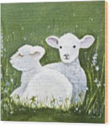 Two Wee Sheep Wood Print