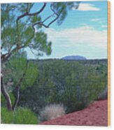 Uluru From Lasseter Highway - Australia Wood Print