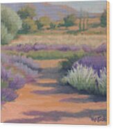 Under A Summer Sun In Lavender Fields Wood Print