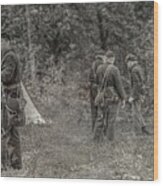 Union Soldiers Civil War Camp Wood Print