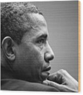 United States President Barack Obama Bw Wood Print