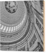 Unites States Capitol Rotunda Bw Wood Print