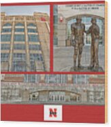 University Of Nebraska Collage Wood Print