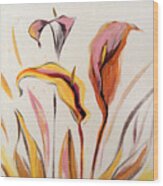 Up - Abstract Flower Painting Wood Print