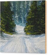 Up Country Snow Wood Print