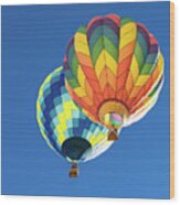 Up In A Hot Air Balloon Wood Print