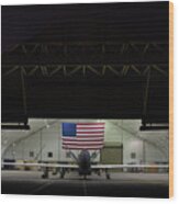 Us Air Force Eq 4 Global Hawk Assigned To The 380th Air Expeditionary Wing Await Routine Maintenance Wood Print
