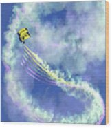 Us Navy Seals Colorful Parachute Jump Wood Print