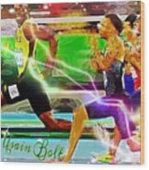 Usain Bolt Wood Print