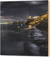 Valletta By Night - Malta - Cityscape, Travel Photography Wood Print