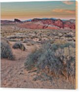 Valley Of Fire Sunset Wood Print