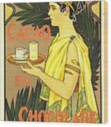 Van Houten's Cacao En Chocolate - Vintage Chocolate Advertising Poster Wood Print