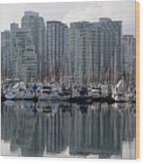 Vancouver Bc - Boats And Condos Wood Print