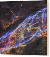 Veil Nebula - Rainbow Supernova Wood Print