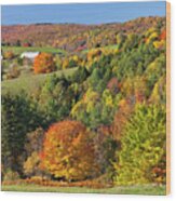 Vermont Autumn Landscape Wood Print