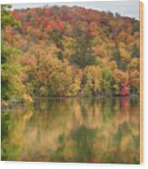 Vermont Fall Foliage Reflected On Pogue Pond Wood Print