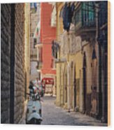 Vespa In Bari.italy Wood Print