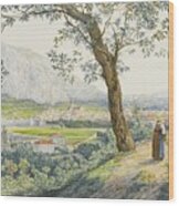 Vienna A View Of The Lake And Town Of Como Wood Print