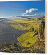 View From The Cliffs - Iceland Wood Print
