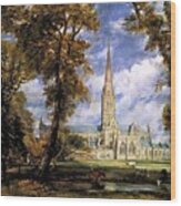 View Of Salisbury Cathdral Wood Print