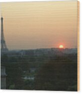 View Of Sunset From The Louvre Wood Print
