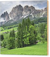 View Of The Dolomites Wood Print
