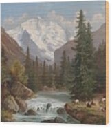 View Of The Jungfrau Wood Print