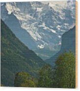 View On The Jungfrau - Interlaken - Switzerland Wood Print