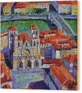 View Over Cathedral Saint Jean Lyon Wood Print
