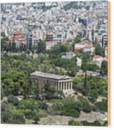 View To The Temple Of Hephaestus, Athens, Greece, Europe Wood Print