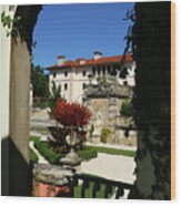 Villa Vizcaya View Through A Garden Arch Wood Print