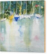 Village Cay Reflections Wood Print