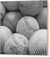 Vintage Baseballs Wood Print