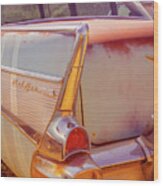 Vintage Chevy Bel Air In The Desert Wood Print