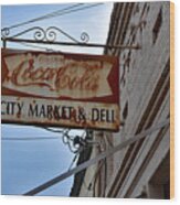 Vintage City Market - Deli Sign Wood Print