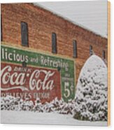 Vintage Coca Cola Sign New Albany Mississippi Wood Print