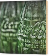 Vintage Coke Bottle Close Up Wood Print