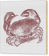 Vintage Crab Tee Wood Print