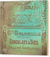 Vintage French Advert Le Bain Chocolat Wood Print