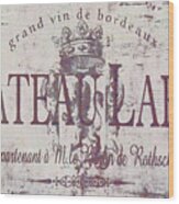 Vintage French Wine Sign Wood Print