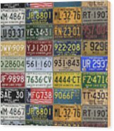 Vintage License Plates From Michigan's Rich Automotive Past Wood Print