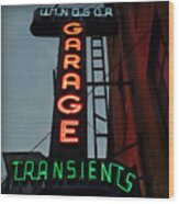 Vintage Parking Garage Sign - New York City Wood Print