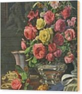 Vintage Roses 1840 Wood Print