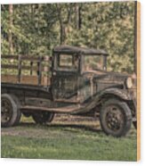 Vintage Truck Wood Print